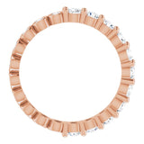 14K Gold Round Natural Diamond Reversible Eternity Band – 3 mm Stones - Rose Gold - view 2