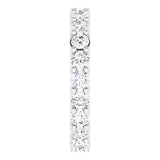 14K Gold Round Natural Diamond Reversible Eternity Band – 3 mm Stones - White Gold - view 4
