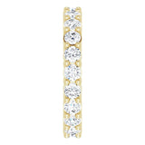 14K Gold Round Natural Diamond Reversible Eternity Band – 3 mm Stones - Yellow Gold - view 4