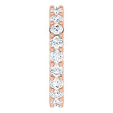 14K Gold Round Natural Diamond Reversible Eternity Band – 3 mm Stones - Rose Gold - view 4