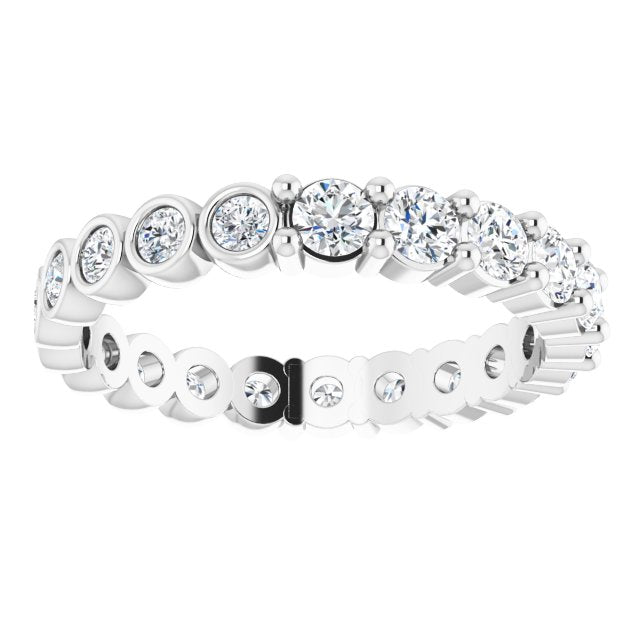 Platinum Round Natural Diamond Reversible Eternity Band – 3 mm Stones - view 3
