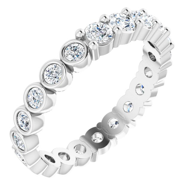 Platinum Round Natural Diamond Reversible Eternity Band – 3 mm Stones