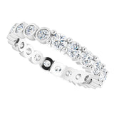 Platinum Round Natural Diamond Reversible Eternity Band – 3 mm Stones - view 5