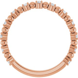 14K Gold Round Natural Diamond Beaded Anniversary Band – 1/6–3/4 CTW - Rose Gold - view 2