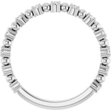 14K Gold Round Natural Diamond Beaded Anniversary Band – 1/6–3/4 CTW - White Gold - view 2