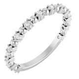 14K Gold Round Natural Diamond Beaded Anniversary Band – 1/6–3/4 CTW - White Gold