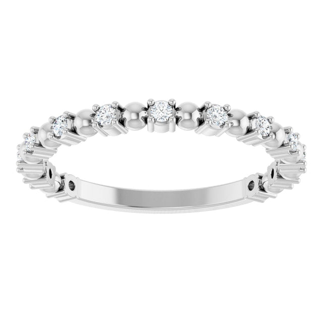 Platinum Round Natural Diamond Beaded Anniversary Band – 1/6–3/4 CTW - view 3