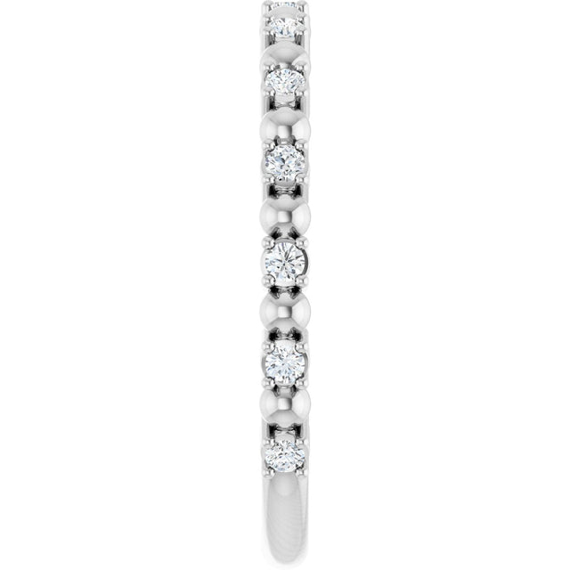 Platinum Round Natural Diamond Beaded Anniversary Band – 1/6–3/4 CTW - view 4