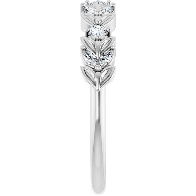 Platinum Marquise Natural Diamond Anniversary Band – 1/4 CTW - view 4