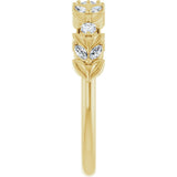 14K Gold Marquise Lab-Grown Diamond Anniversary Band – 1/4 CTW - Yellow Gold - view 4
