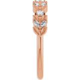 14K Gold Marquise Lab-Grown Diamond Anniversary Band – 1/4 CTW - Rose Gold - view 4