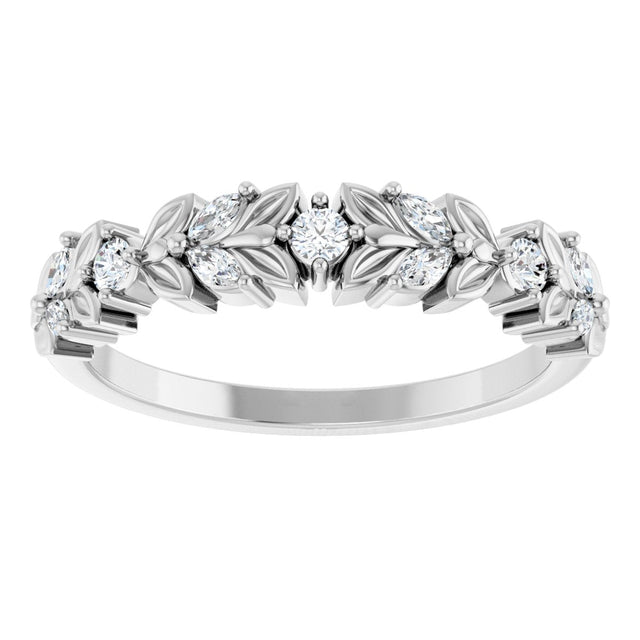 Platinum Marquise Natural Diamond Anniversary Band – 1/4 CTW - view 3