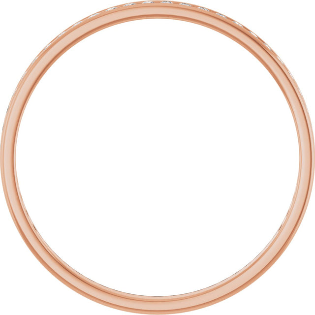 14K Gold Round Lab-Grown Diamond Channel-Set Anniversary Band – 1.5 mm Stones (1/2 CTW) - Rose Gold - view 2