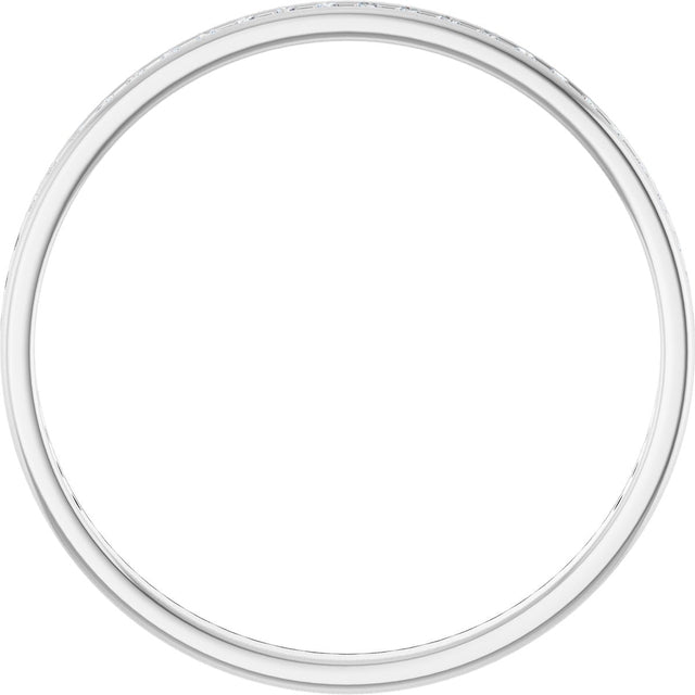 14K Gold Round Lab-Grown Diamond Channel-Set Anniversary Band – 1.5 mm Stones (1/2 CTW) - White Gold - view 2
