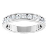 14K Gold Round Lab-Grown Diamond Channel-Set Anniversary Band – 2.25 mm Stones - White Gold - view 3