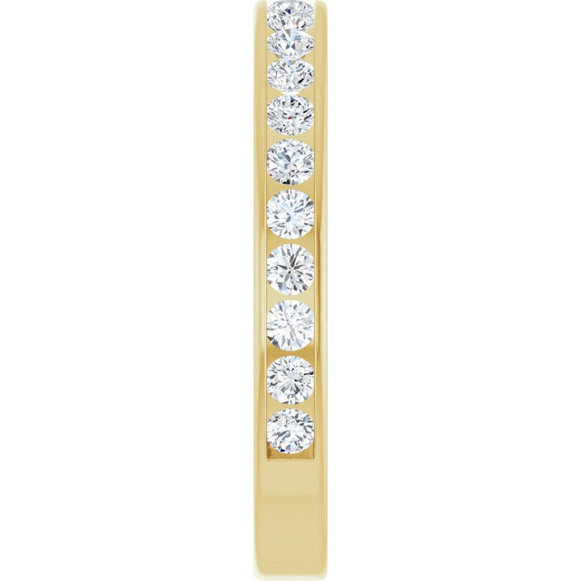10K Gold Round Natural Diamond Channel-Set Anniversary Band – 5/8 CTW - Yellow Gold - view 4