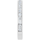 10K Gold Round Natural Diamond Channel-Set Anniversary Band – 5/8 CTW - White Gold - view 4