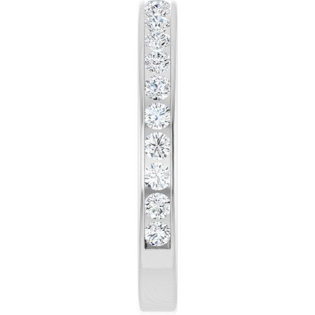 10K Gold Round Natural Diamond Channel-Set Anniversary Band – 5/8 CTW - White Gold - view 4
