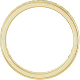 14K Gold Round Natural Diamond Channel-Set Anniversary Band – 1.5 mm Stones - Yellow Gold - view 2
