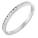 14K Gold Round Natural Diamond Channel-Set Anniversary Band – 2 mm Stones (7/8 CTW) - White Gold