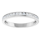 14K Gold Round Lab-Grown Diamond Channel-Set Anniversary Band – 1.7 mm Stones - White Gold - view 3
