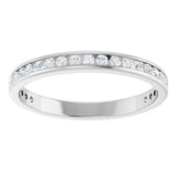 14K Gold Round Natural Diamond Channel-Set Anniversary Band – 1.5 mm Stones - White Gold - view 3