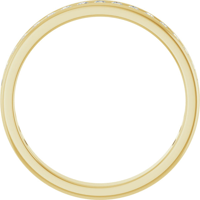 14K Gold Round Lab-Grown Diamond Channel-Set Anniversary Band – 1.5 mm Stones - Yellow Gold - view 2