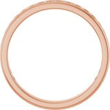 14K Gold Round Natural Diamond Channel-Set Anniversary Band – 1.5 mm Stones - Rose Gold - view 2