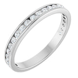 14K Gold Round Natural Diamond Channel-Set Anniversary Band – 1.5 mm Stones - White Gold