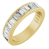 14K Gold Straight Baguette Lab-Grown Diamond Channel-Set Anniversary Band – 3x1.5 mm Stones - Yellow Gold