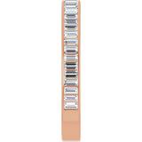14K Gold Straight Baguette Lab-Grown Diamond Channel-Set Anniversary Band – 3x1.5 mm Stones - Rose Gold - view 4