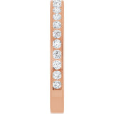14K Gold Round Natural Diamond Channel-Set Anniversary Band – 2 mm Stones - Rose Gold - view 4