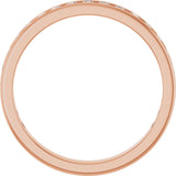 14K Gold Round Natural Diamond Channel-Set Anniversary Band – 2 mm Stones - Rose Gold - view 2