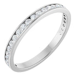 14K Gold Round Lab-Grown Diamond Channel-Set Anniversary Band – 2 mm Stones - White Gold