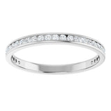14K Gold Round Lab-Grown Diamond Channel-Set Anniversary Band – 1.5 mm Stones (1/2 CTW) - White Gold - view 3