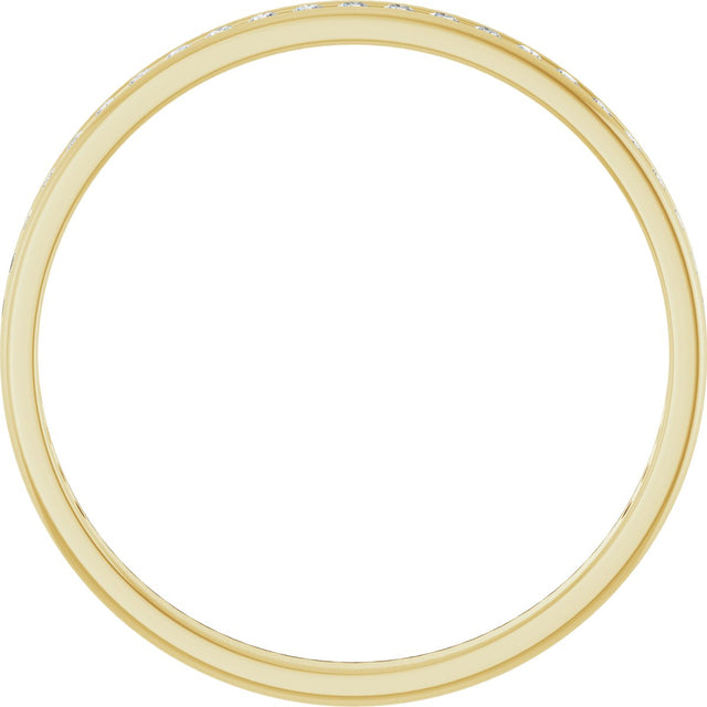 14K Gold Round Lab-Grown Diamond Channel-Set Anniversary Band – 1.5 mm Stones (1/2 CTW) - Yellow Gold - view 2