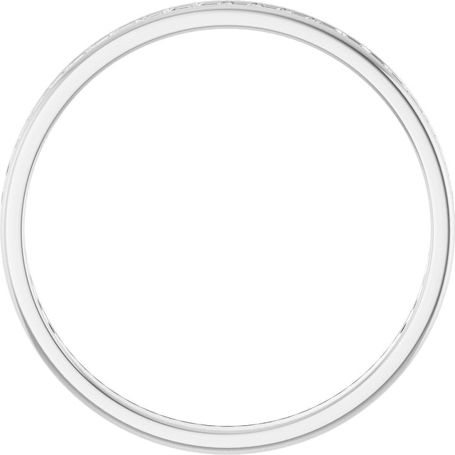 14K Gold Round Lab-Grown Diamond Channel-Set Anniversary Band – 1.5 mm Stones (1/2 CTW) - White Gold - view 2