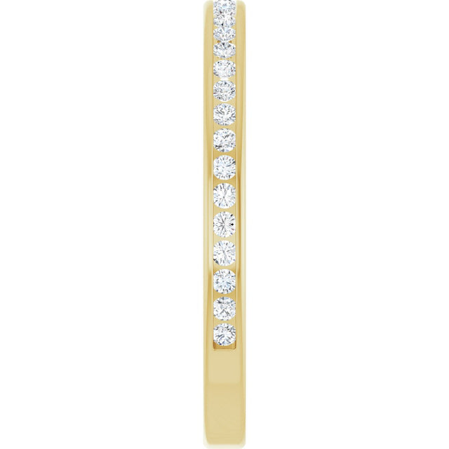 14K Gold Round Lab-Grown Diamond Channel-Set Anniversary Band – 1.5 mm Stones (1/2 CTW) - Yellow Gold - view 4