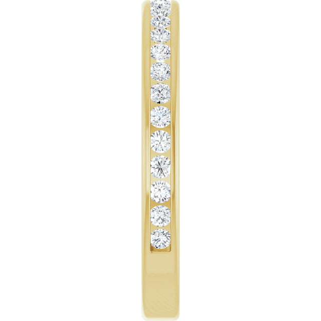 14K Gold Round Lab-Grown Diamond Channel-Set Anniversary Band – 1.5 mm Stones - Yellow Gold - view 4