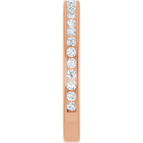 14K Gold Round Natural Diamond Channel-Set Anniversary Band – 1.5 mm Stones - Rose Gold - view 4