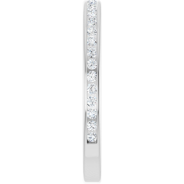 14K Gold Round Lab-Grown Diamond Channel-Set Anniversary Band – 1.5 mm Stones (1/2 CTW) - White Gold - view 4