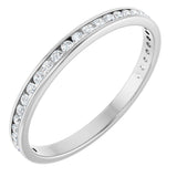 14K Gold Round Natural Diamond Channel-Set Anniversary Band – 1.5 mm Stones (1/2 CTW) - White Gold