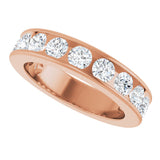 14K Gold Round Lab-Grown Diamond Channel-Set Anniversary Band – 3 mm Stones - Rose Gold - view 5