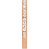 14K Gold Round Natural Diamond Channel-Set Anniversary Band – 2 mm Stones - Rose Gold - view 4