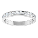 14K Gold Round Lab-Grown Diamond Channel-Set Anniversary Band – 2.25 mm Stones - White Gold - view 3