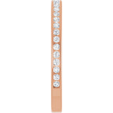 14K Gold Round Lab-Grown Diamond Channel-Set Anniversary Band – 1.7 mm Stones - Rose Gold - view 4