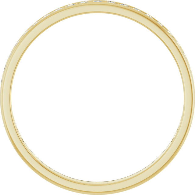 14K Gold Round Lab-Grown Diamond Channel-Set Anniversary Band – 1.5 mm Stones (1/2 CTW) - Yellow Gold - view 2