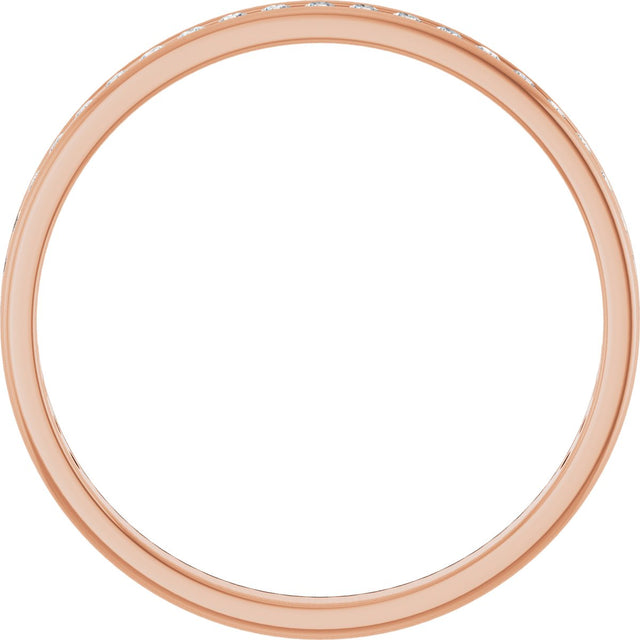 14K Gold Round Lab-Grown Diamond Channel-Set Anniversary Band – 1.5 mm Stones (1/2 CTW) - Rose Gold - view 2