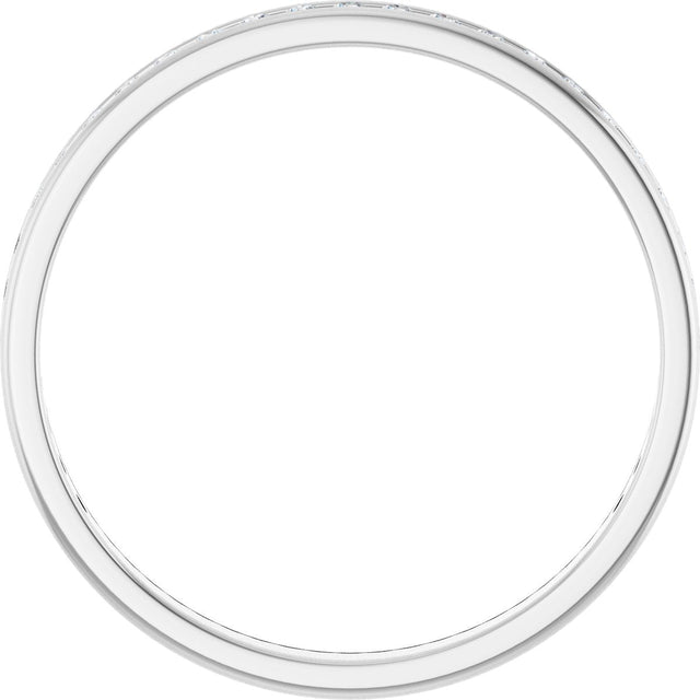 14K Gold Round Lab-Grown Diamond Channel-Set Anniversary Band – 1.5 mm Stones (1/2 CTW) - White Gold - view 2