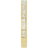 14K Gold Round Natural Diamond Channel-Set Anniversary Band – 1.5 mm Stones - Yellow Gold - view 4